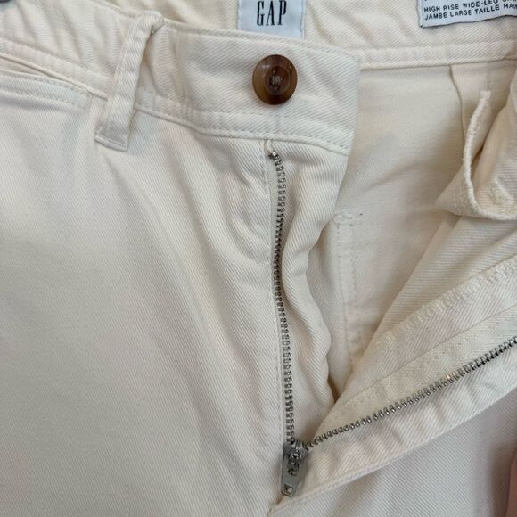 GAP | Cream High Rise Wide Leg Crop Jeans - Picture 4 of 12